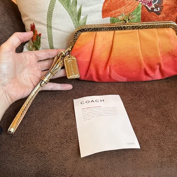 VINTAGE COACH KISSLOCK BAG 7553 GOLDEN PYTHON OPTIC SIGNATURE CANVAS LTD ED NWOT - Picture 14 of 15